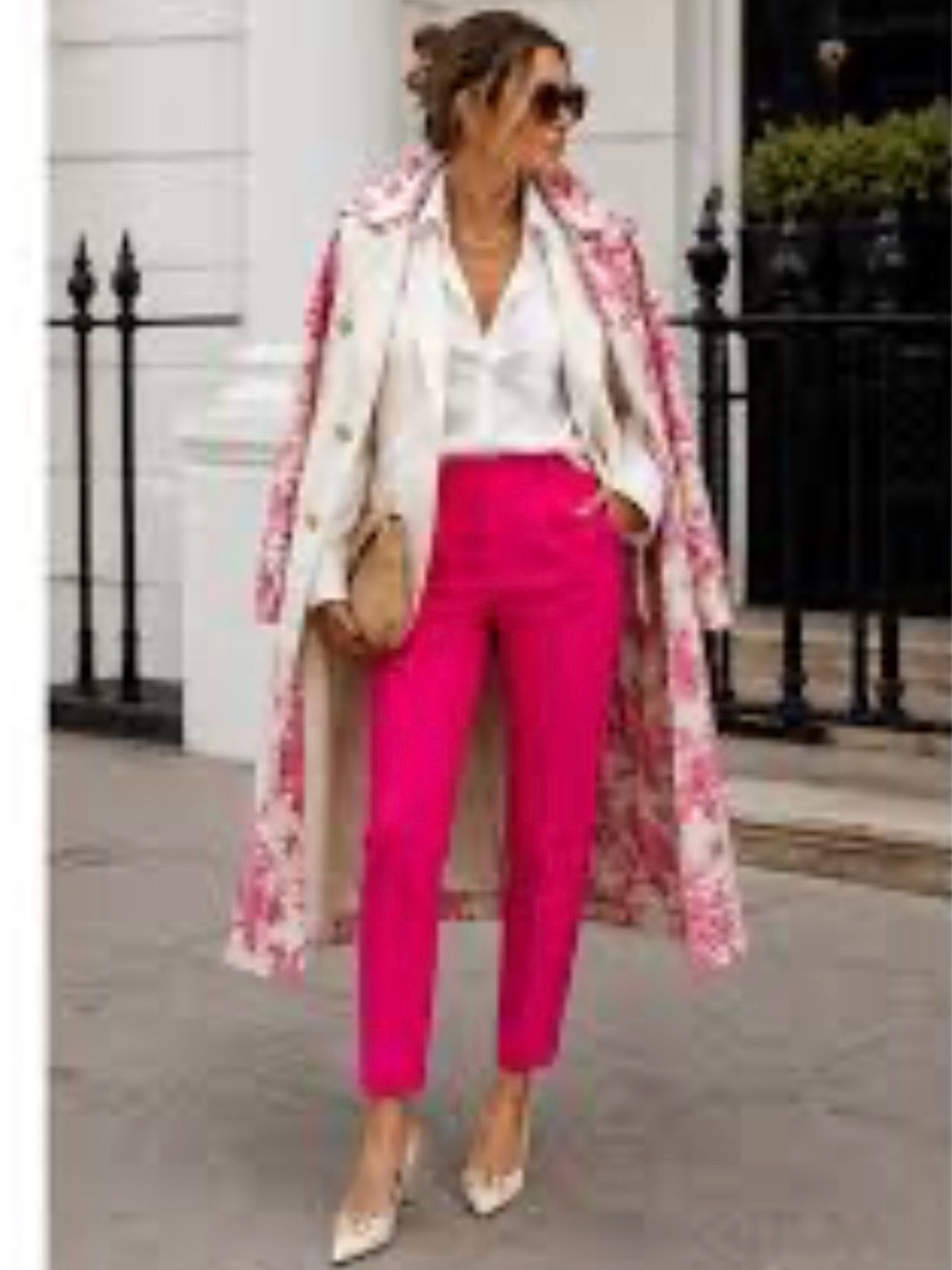 Banana Republic Avery Tailored Stretchy Hot Pink Cropped Ankle Pants 4P